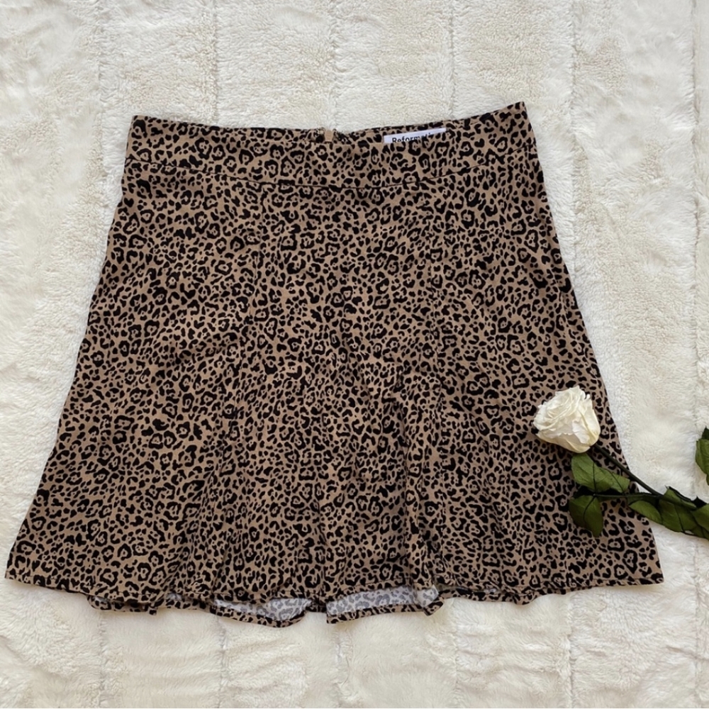 🌹🇺🇸♻️ REFORMATION- Leopard MINI SKIRT Flare